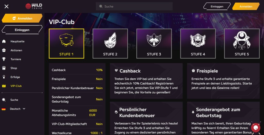 wild tokyo casino bild des VIP-Bereichs