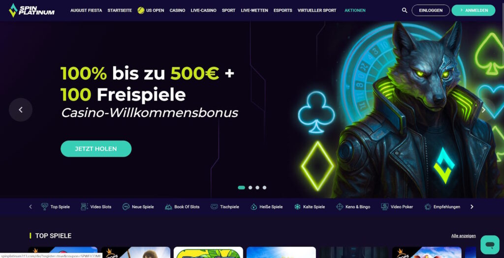 Spinplatinum Casinoseite