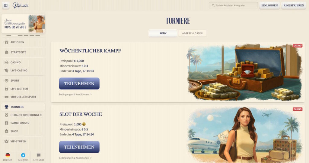 VipLuck Turniere